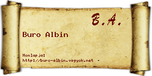 Buro Albin névjegykártya